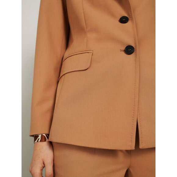 $395 NWT MARELLA Two Button Decimo Jacket 4 Single Breasted Camel Tan Blazer - Picture 5 of 5